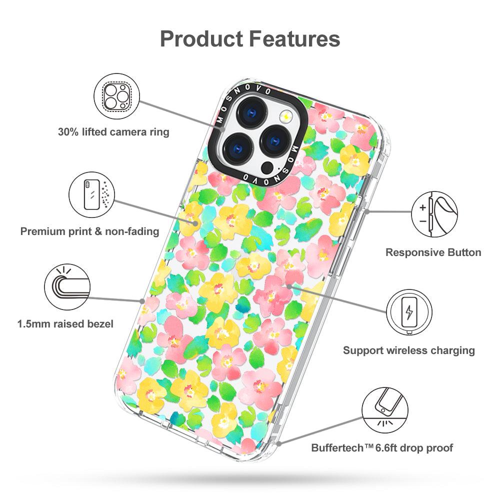 Floral Print Phone Case - iPhone 13 Pro Max Case - MOSNOVO
