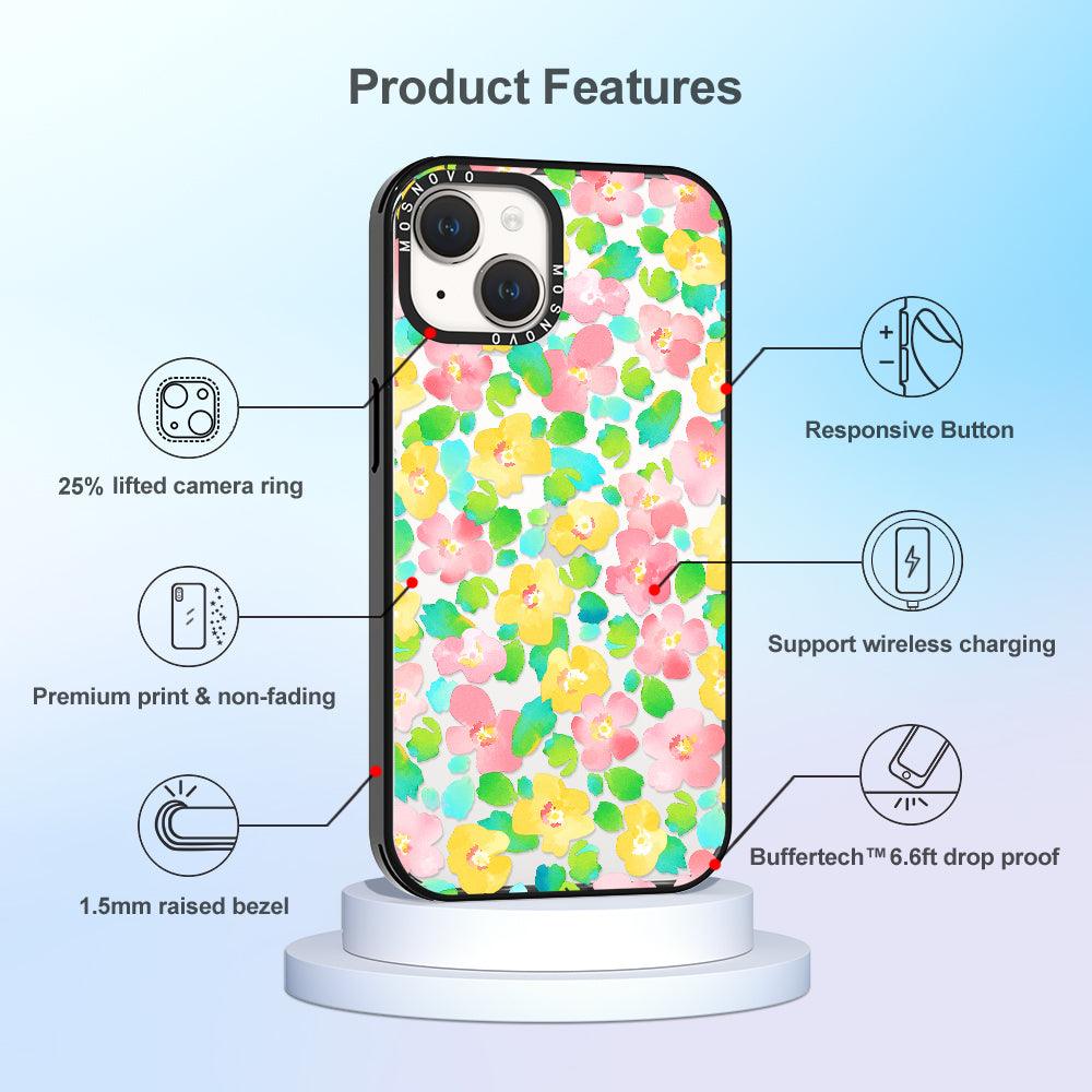 Floral Print Phone Case - iPhone 14 Plus Case - MOSNOVO