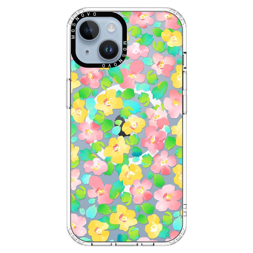 Floral Print Phone Case - iPhone 14 Plus Case - MOSNOVO