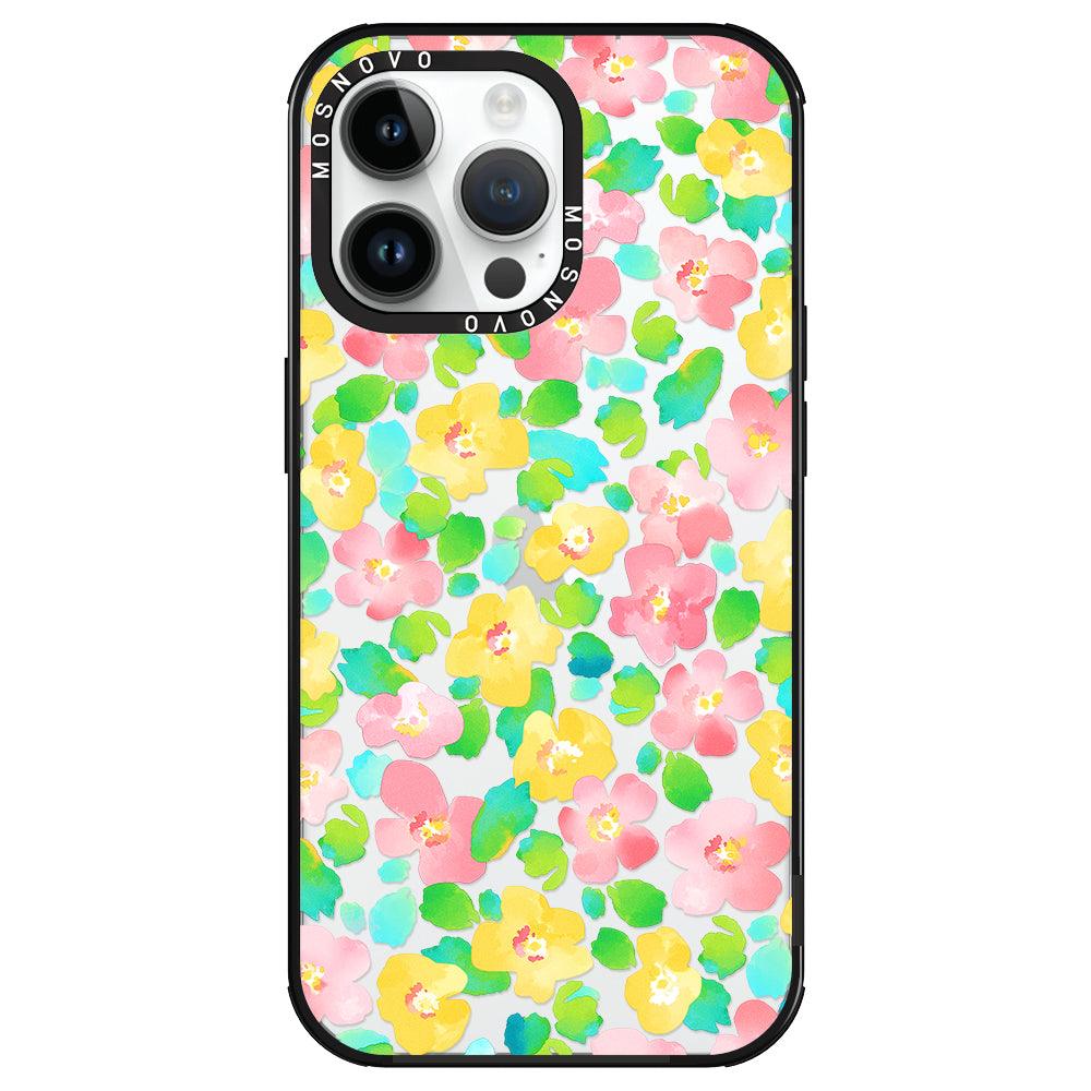 Floral Print Phone Case - iPhone 14 Pro Max Case - MOSNOVO