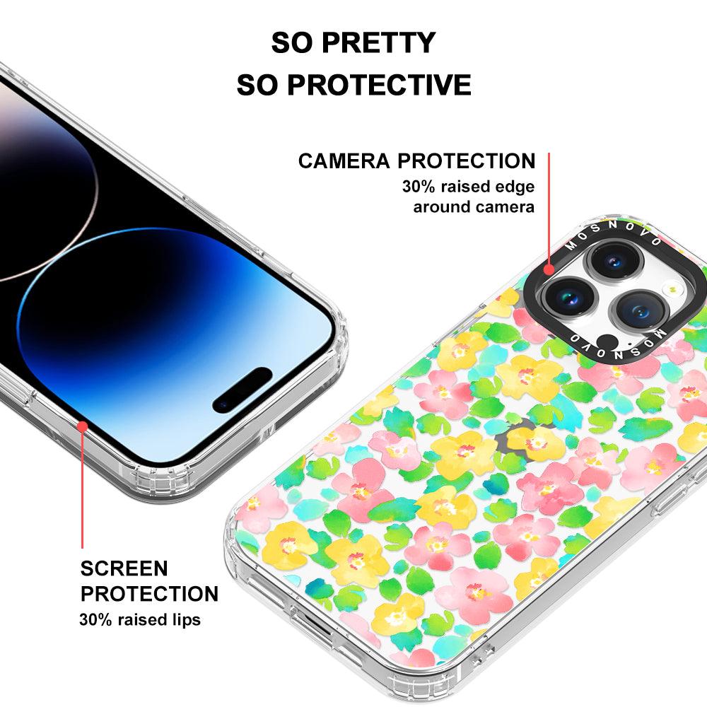 Floral Print Phone Case - iPhone 14 Pro Max Case - MOSNOVO