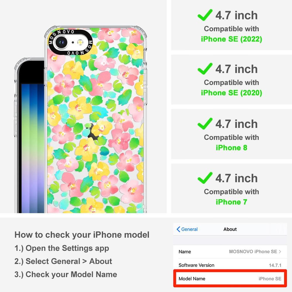 Floral Print Phone Case - iPhone SE 2020 Case - MOSNOVO