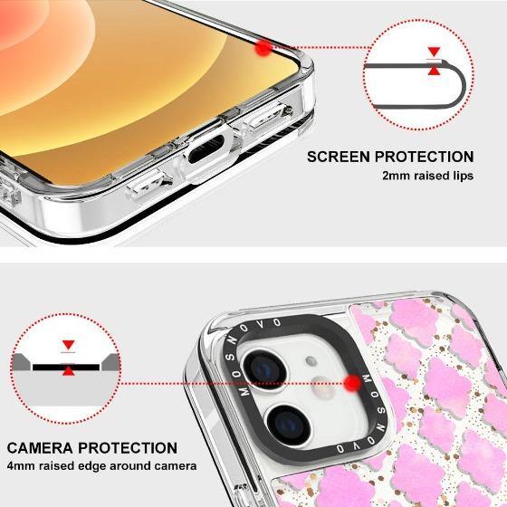 Flower Diamond Pattern Glitter Phone Case - iPhone 12 Mini Case - MOSNOVO