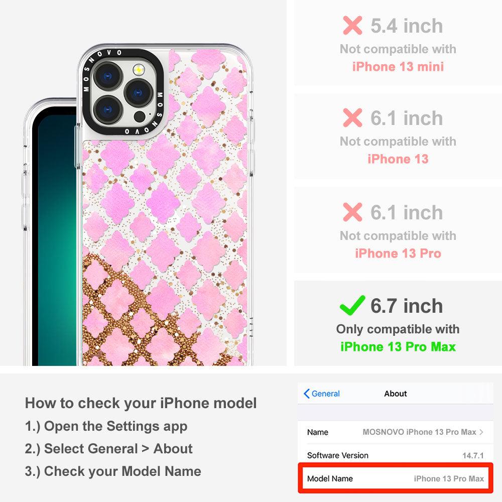 Flower Diamond Pattern Glitter Phone Case - iPhone 13 Pro Max Case - MOSNOVO