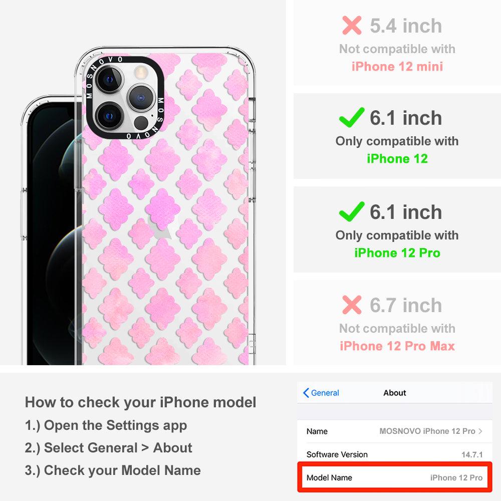 Flower Diamond Pattern Phone Case - iPhone 12 Pro Case - MOSNOVO