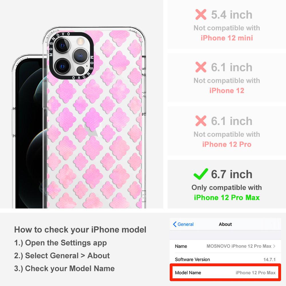 Flower Diamond Pattern Phone Case - iPhone 12 Pro Max Case - MOSNOVO