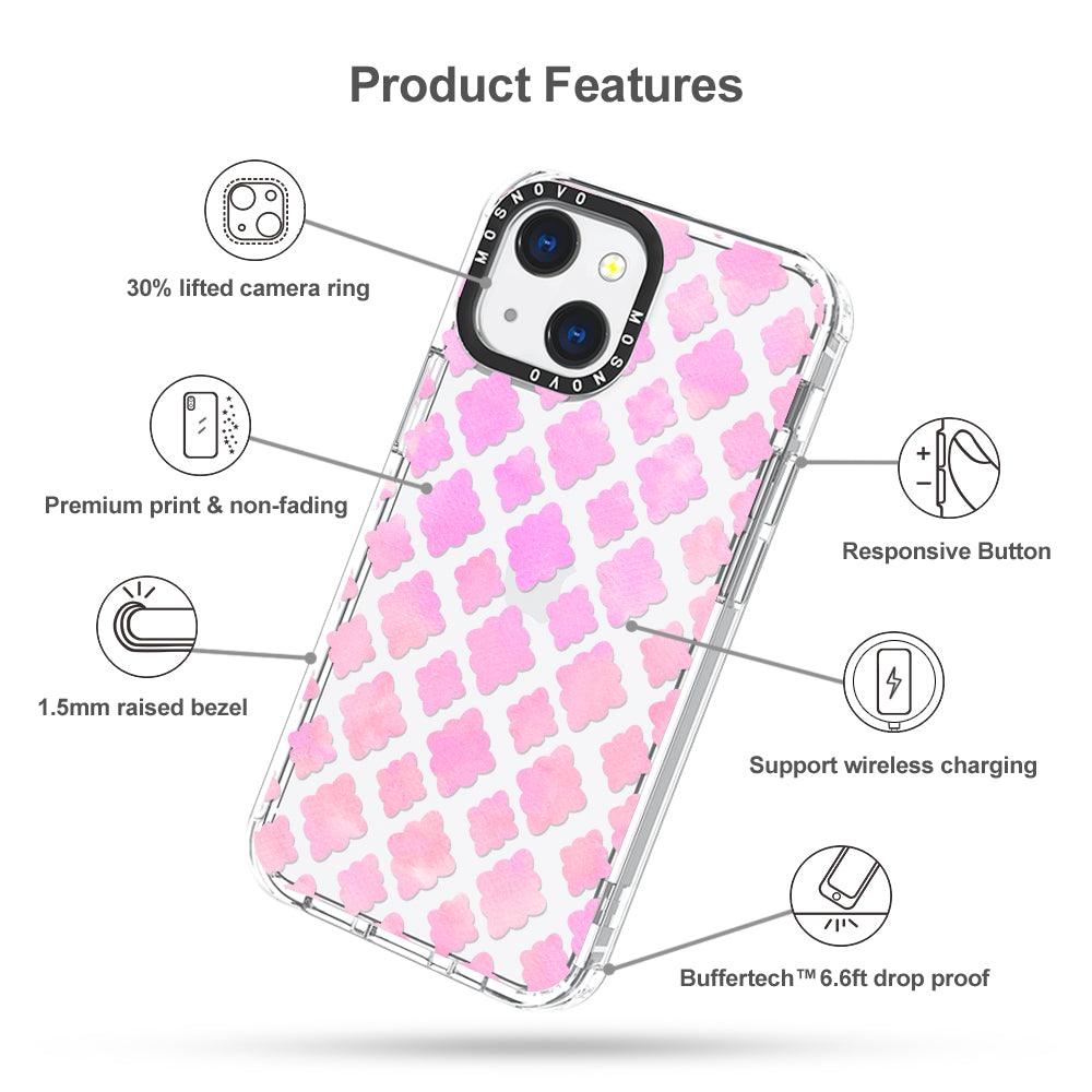 Flower Diamond Pattern Phone Case - iPhone 13 Mini Case - MOSNOVO