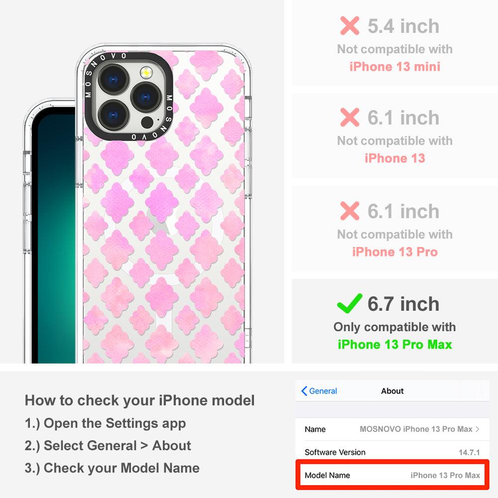 Flower Diamond Pattern Phone Case - iPhone 13 Pro Case - MOSNOVO