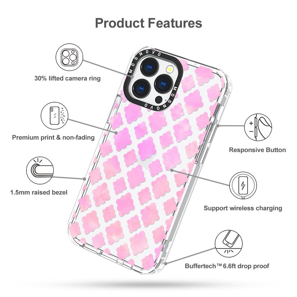 Flower Diamond Pattern Phone Case - iPhone 13 Pro Case - MOSNOVO