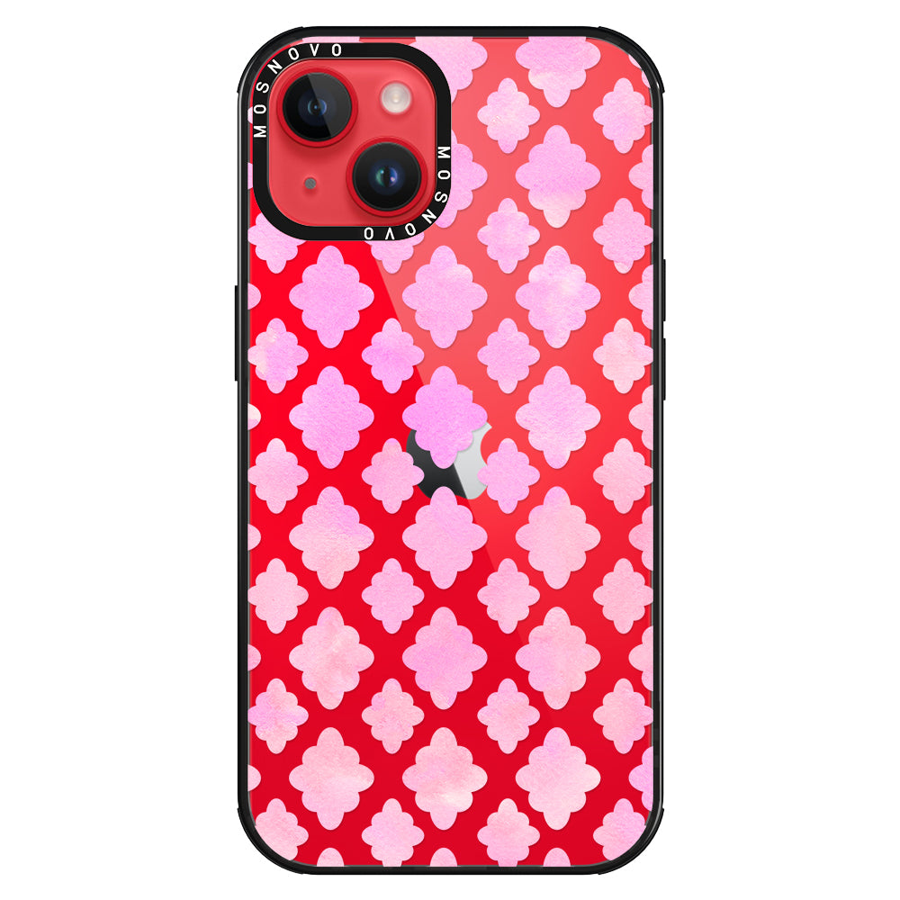 Flower Diamond Pattern Phone Case - iPhone 14 Plus Case - MOSNOVO