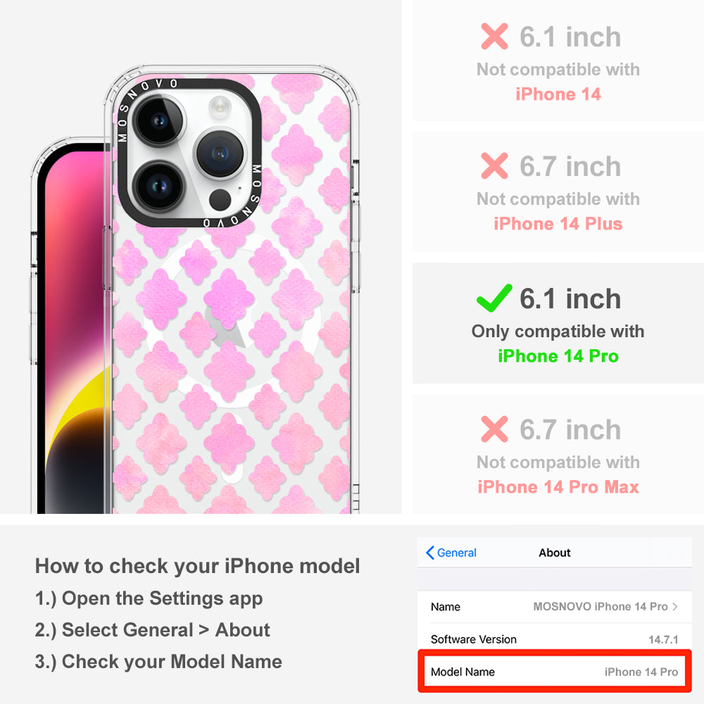 Flower Diamond Pattern Phone Case - iPhone 14 Pro Case - MOSNOVO
