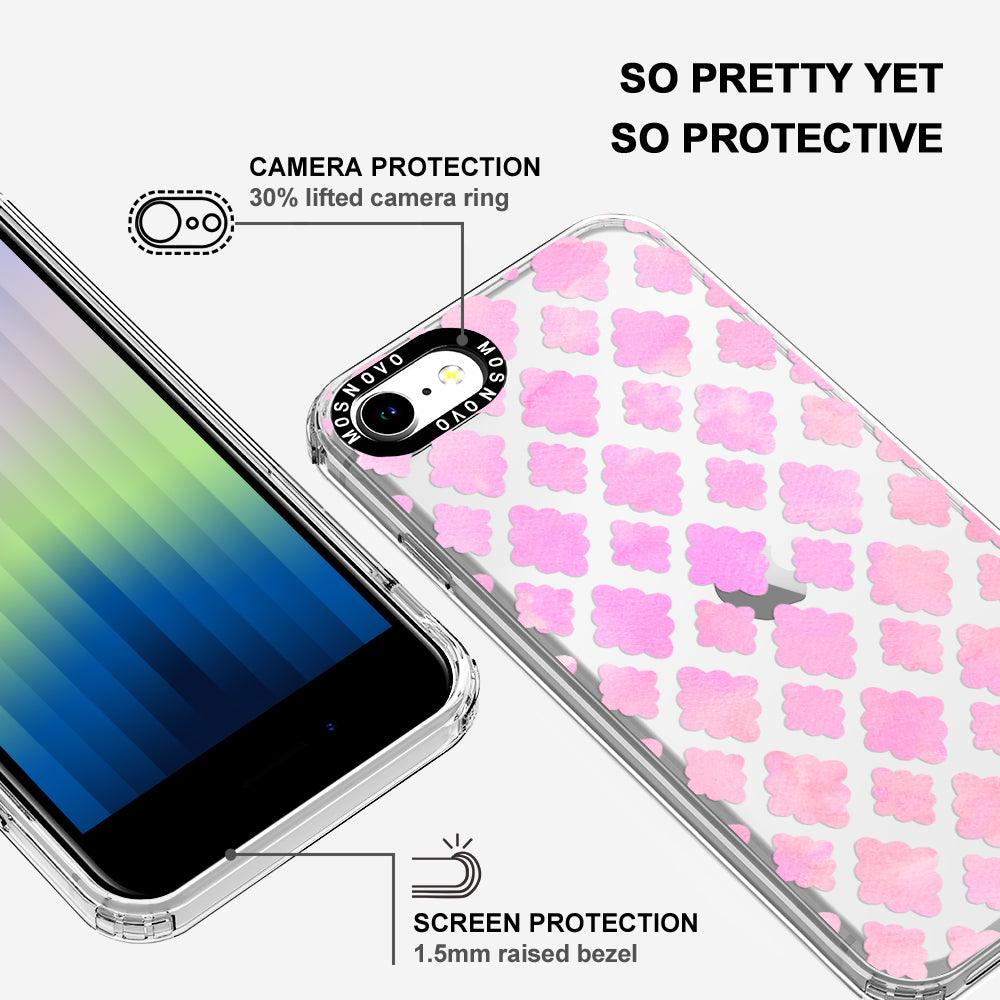 Flower Diamond Pattern Phone Case - iPhone SE 2020 Case - MOSNOVO