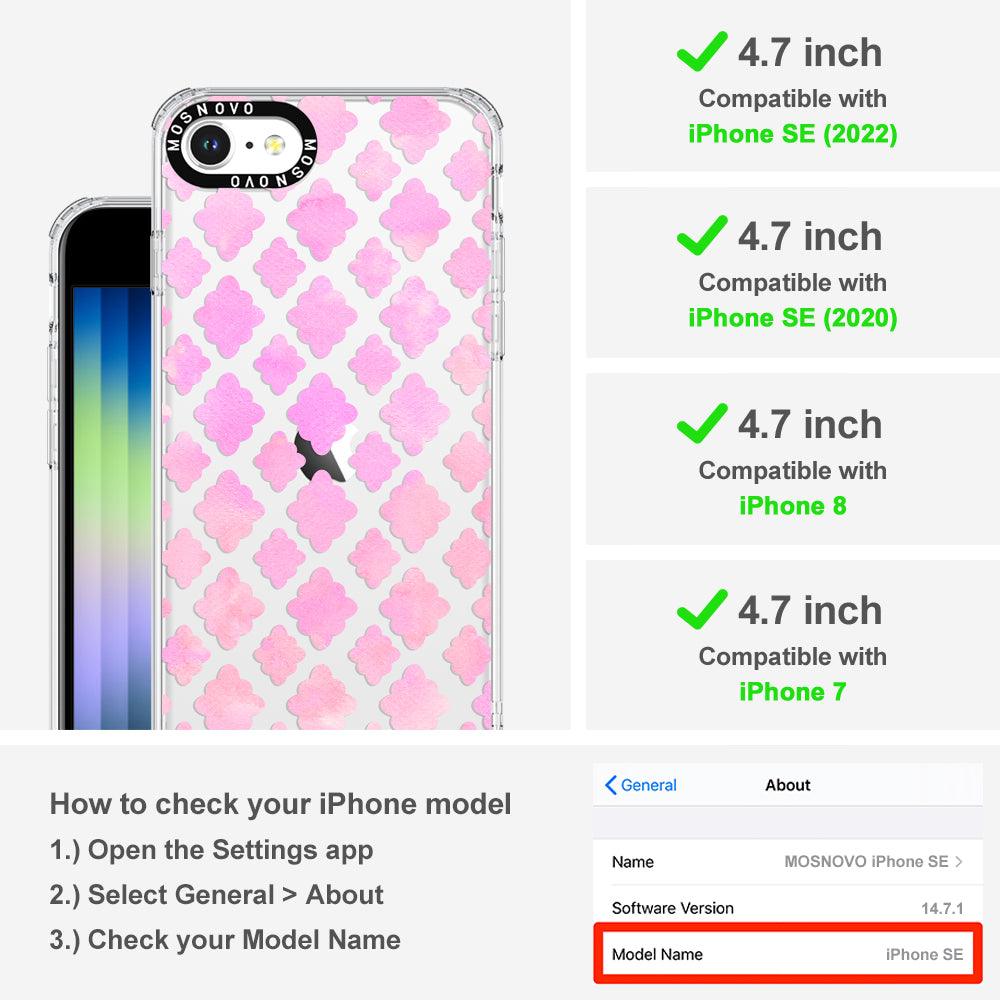 Flower Diamond Pattern Phone Case - iPhone SE 2022 Case - MOSNOVO