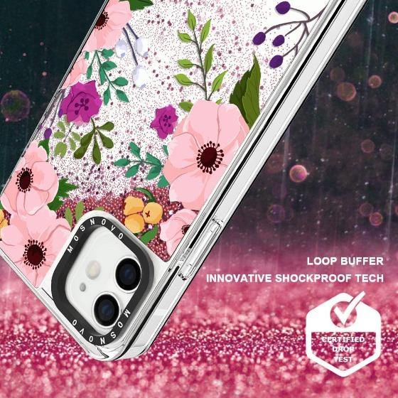 Flower Garden Floral Glitter Phone Case - iPhone 12 Case - MOSNOVO