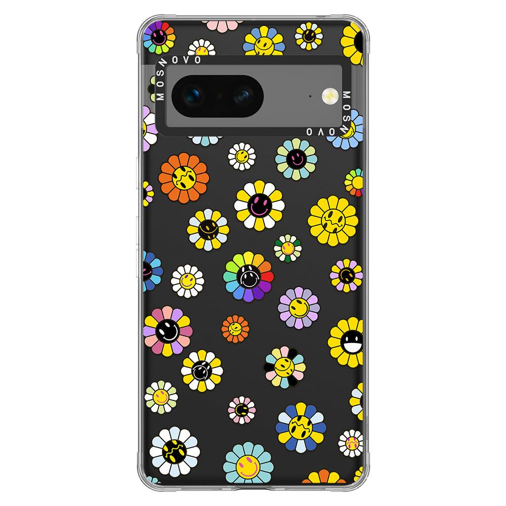 Flower Smiley Face Phone Case - Google Pixel 7 Case - MOSNOVO