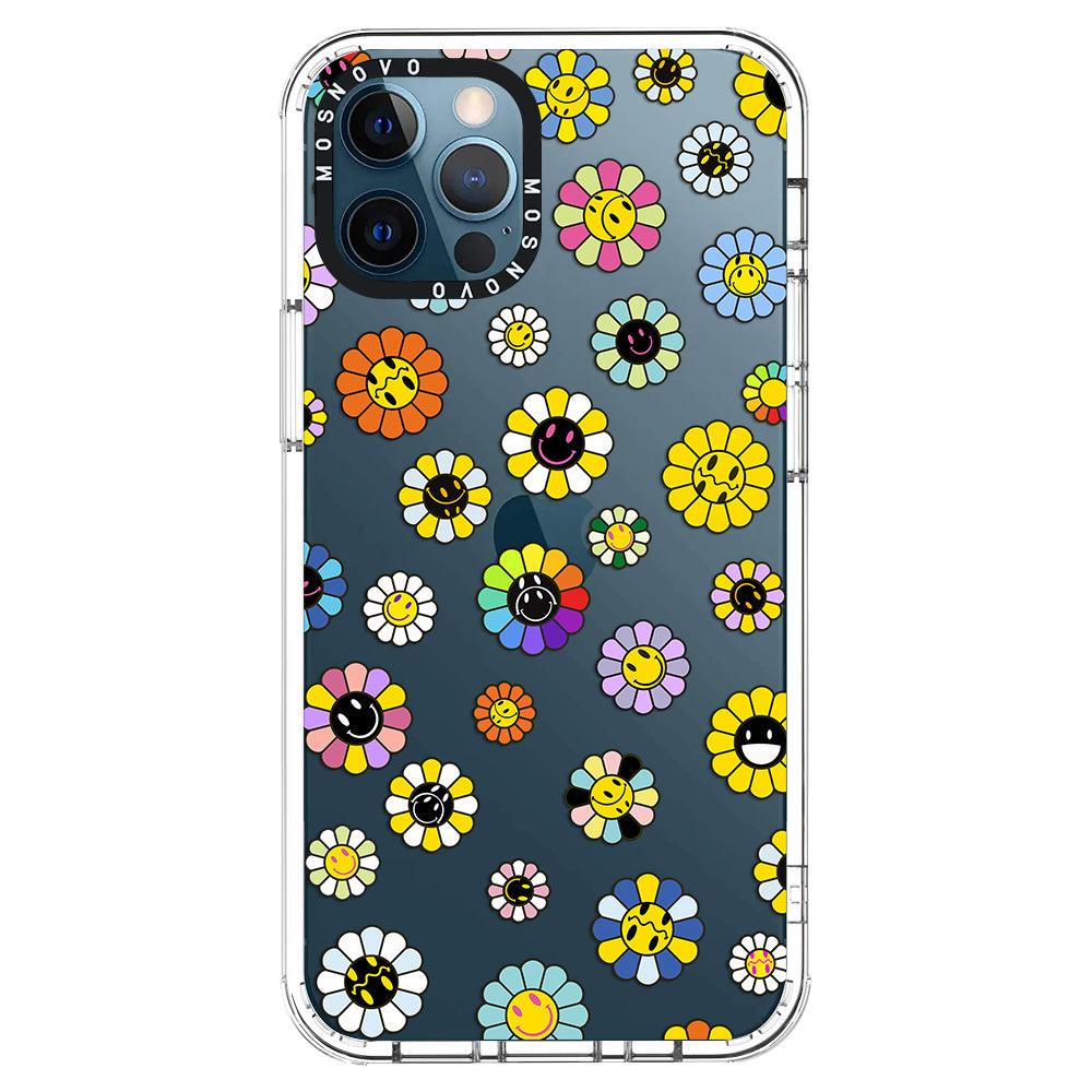 Flower Smiley Face Phone Case - iPhone 12 Pro Case - MOSNOVO
