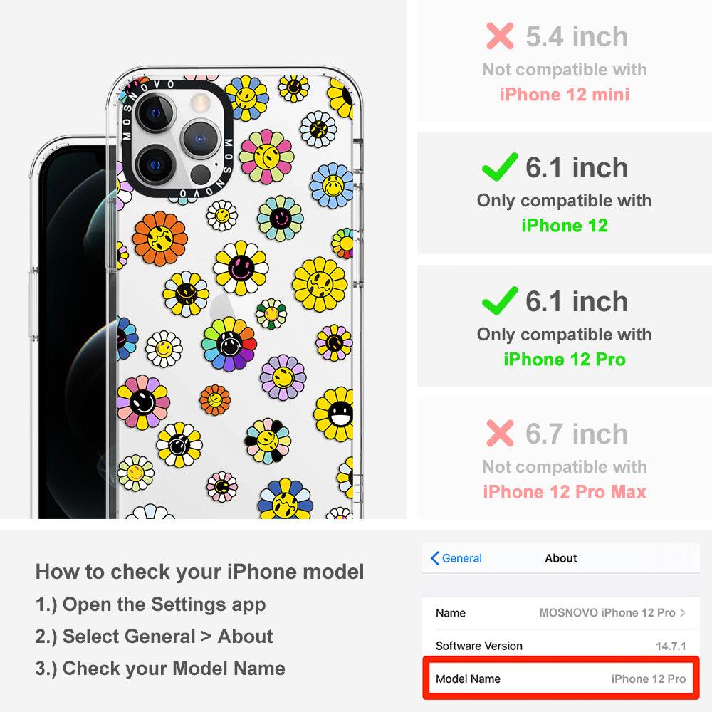 Flower Smiley Face Phone Case - iPhone 12 Pro Case - MOSNOVO