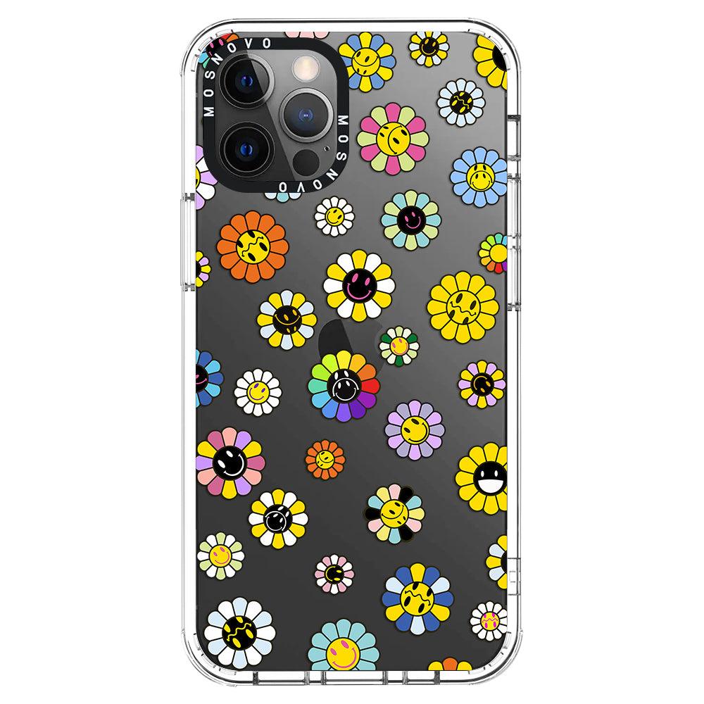 Flower Smiley Face Phone Case - iPhone 12 Pro Max Case - MOSNOVO
