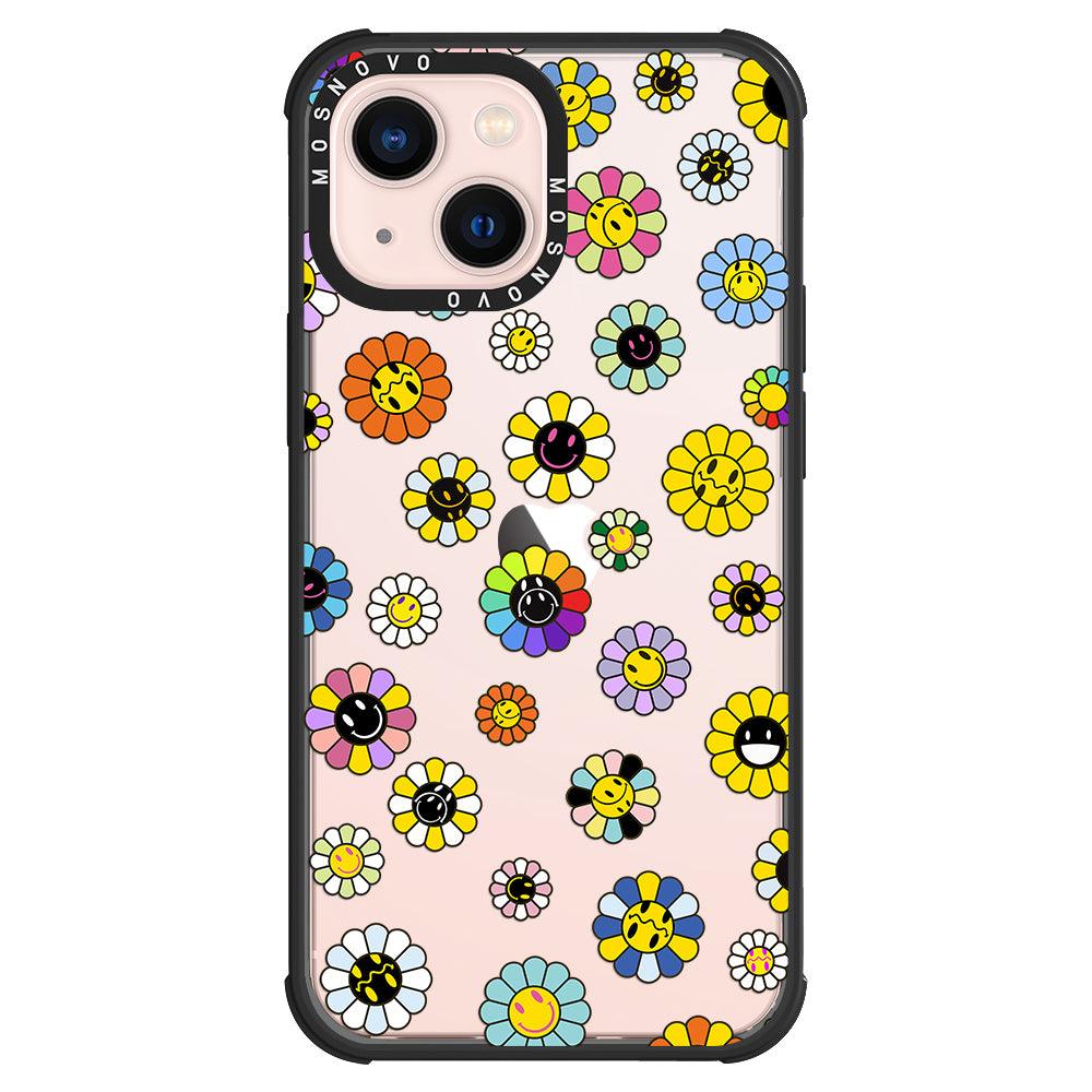 Flower Smiley Face Phone Case - iPhone 13 Case - MOSNOVO