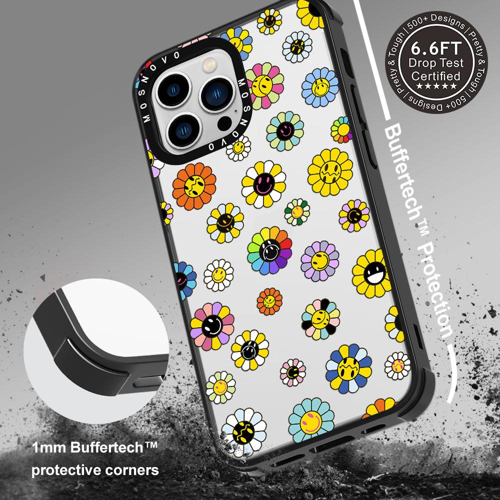 Flower Smiley Face Phone Case - iPhone 13 Pro Case - MOSNOVO