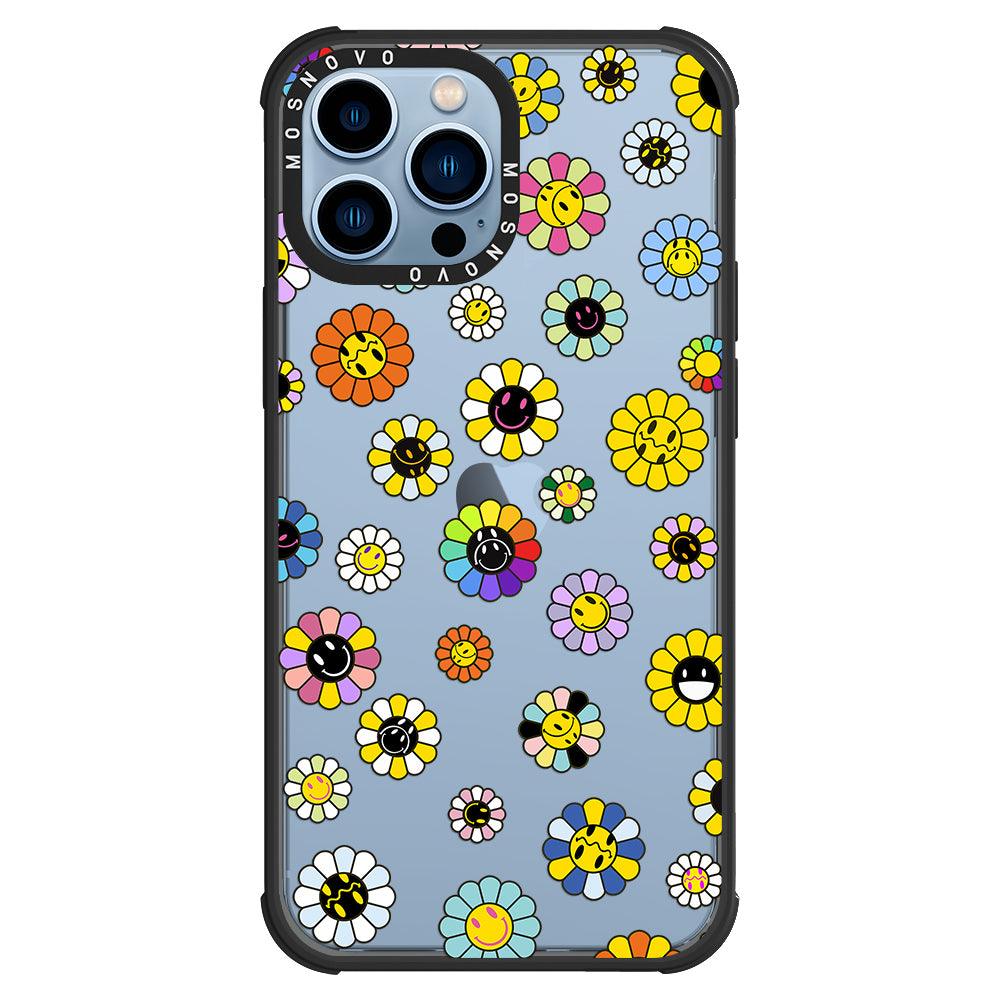Flower Smiley Face Phone Case - iPhone 13 Pro Max Case - MOSNOVO