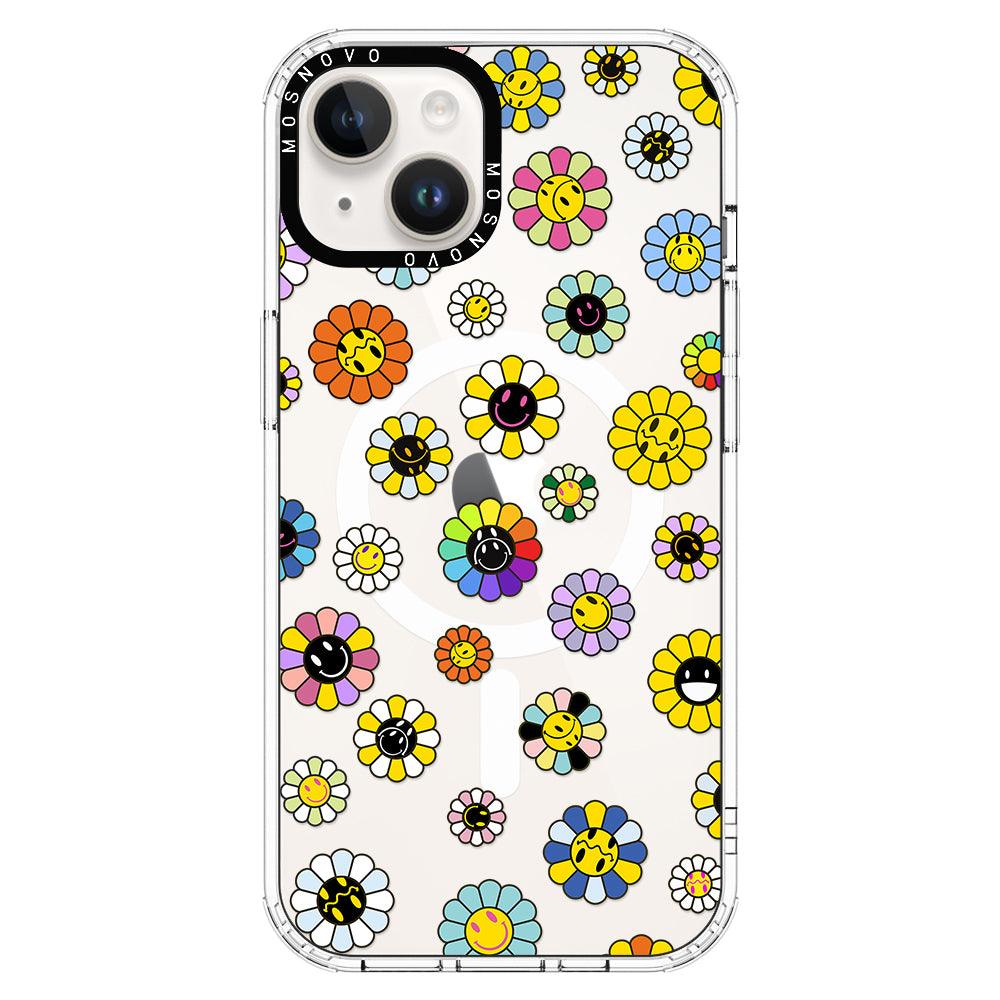 Flower Smiley Face Phone Case - iPhone 14 Case - MOSNOVO