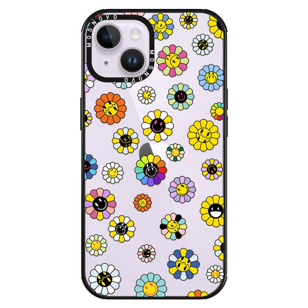 Flower Smiley Face Phone Case - iPhone 14 Plus Case - MOSNOVO