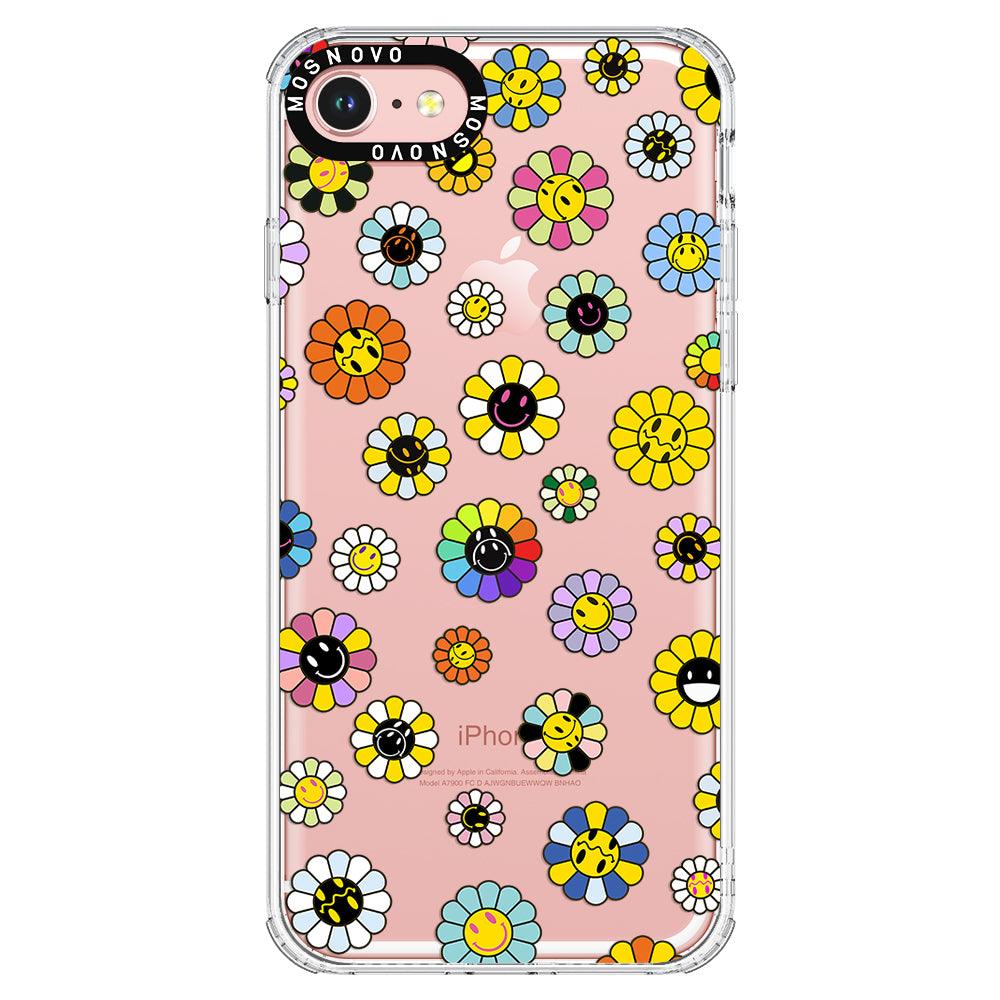 Flower Smiley Face Phone Case - iPhone 7 Case - MOSNOVO
