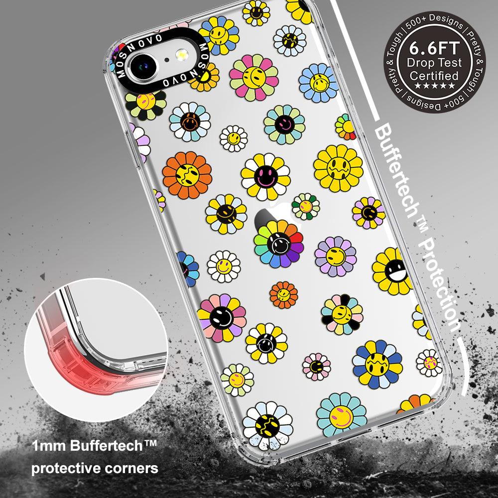 Flower Smiley Face Phone Case - iPhone 7 Case - MOSNOVO