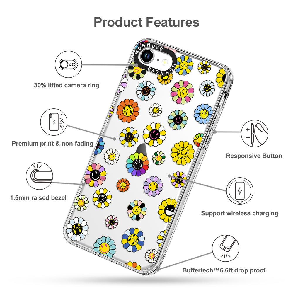 Flower Smiley Face Phone Case - iPhone SE 2020 Case - MOSNOVO