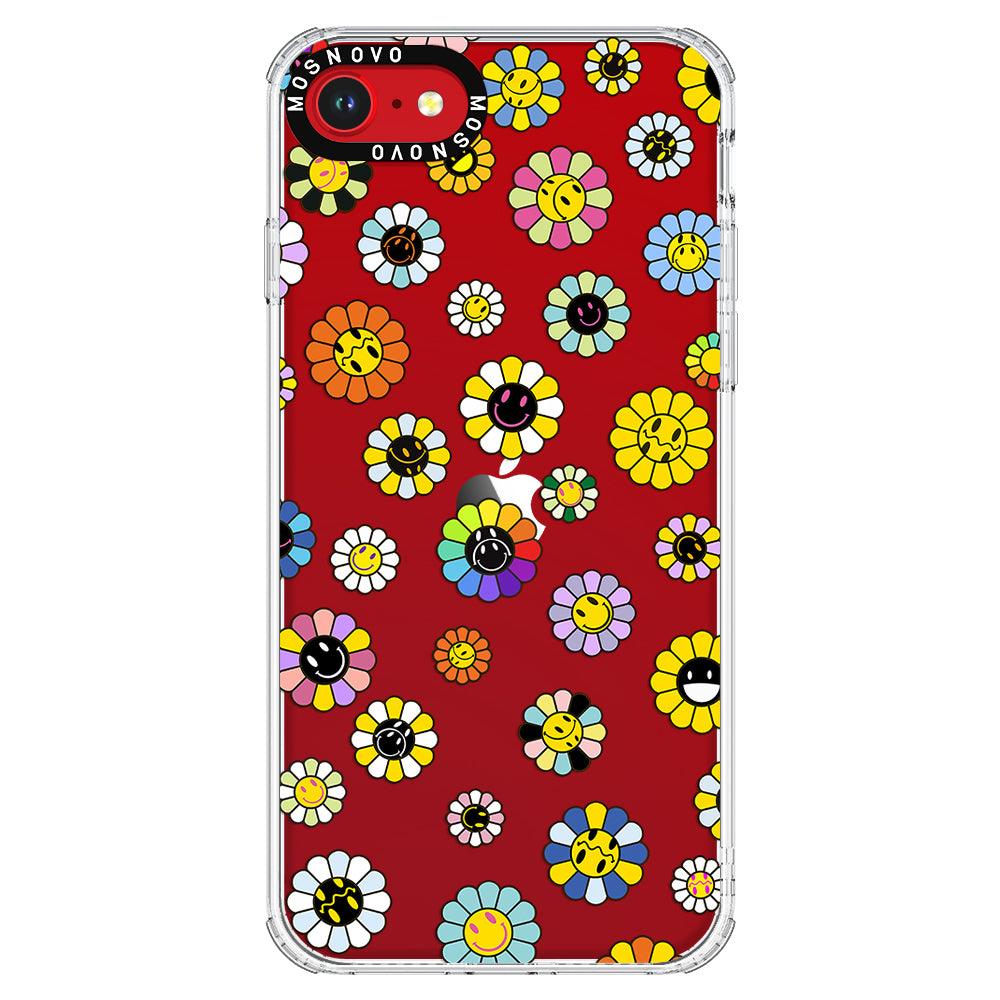 Flower Smiley Face Phone Case - iPhone SE 2022 Case - MOSNOVO