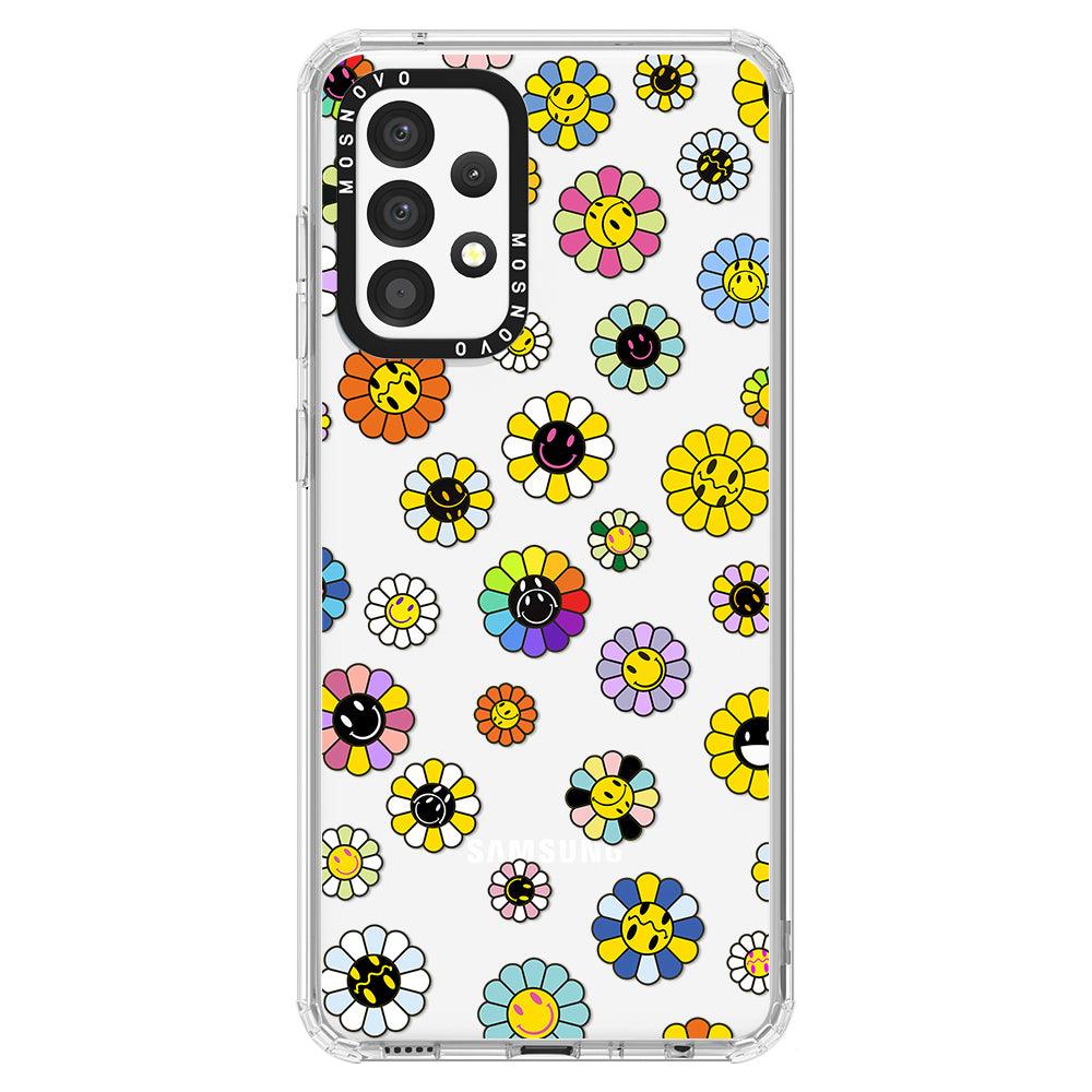 Flower Smiley Face Phone Case - Samsung Galaxy A52 & A52s Case - MOSNOVO