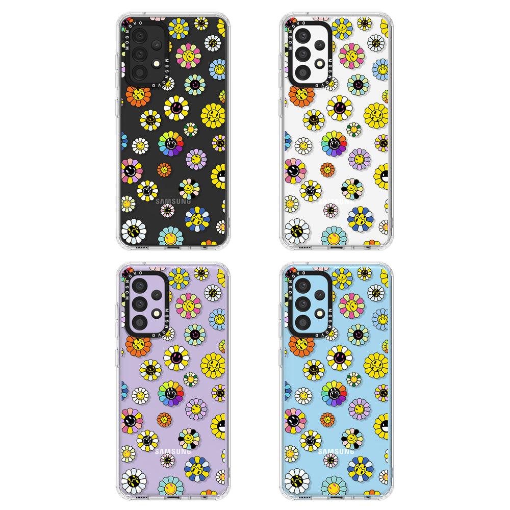 Flower Smiley Face Phone Case - Samsung Galaxy A52 & A52s Case - MOSNOVO