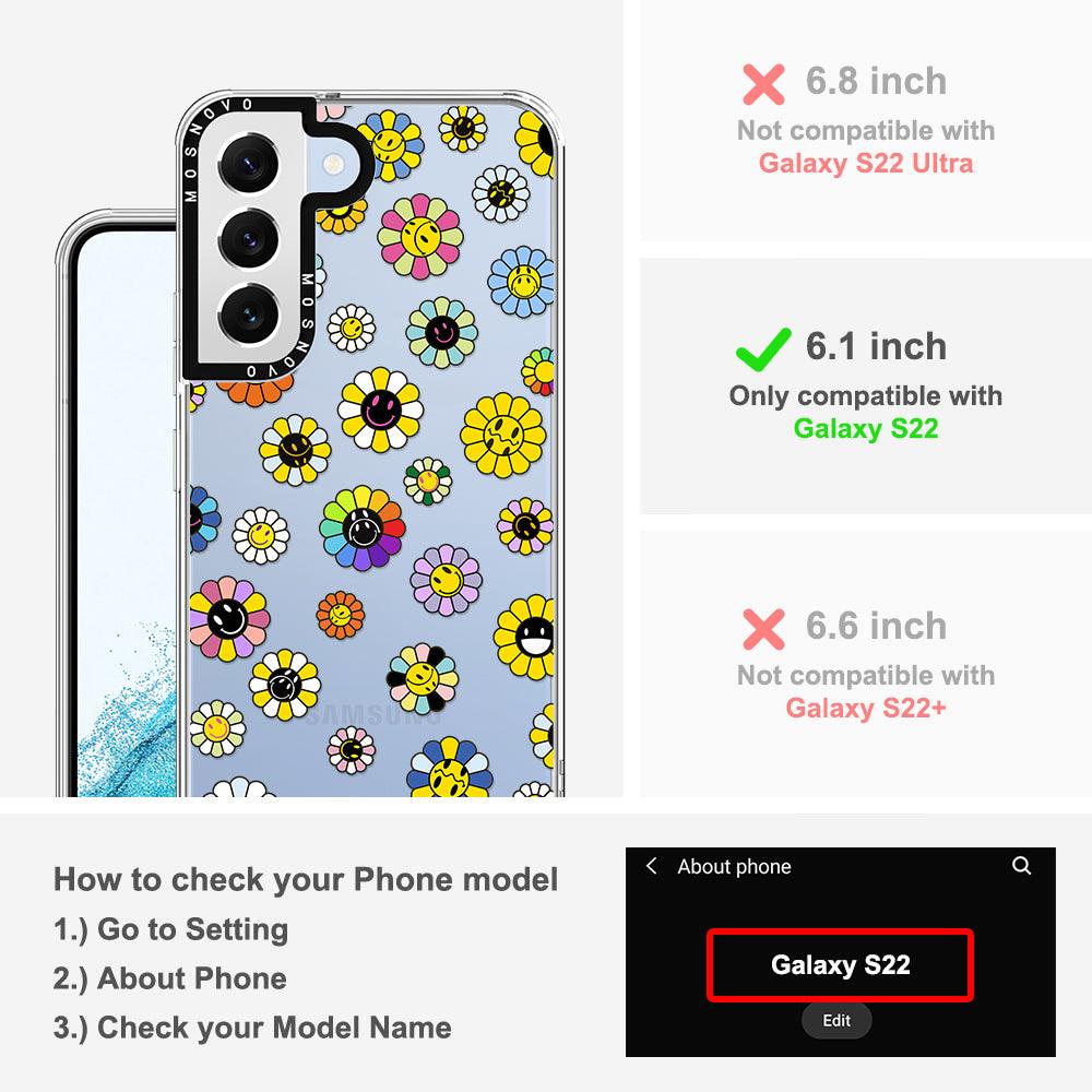 Flower Smiley Face Phone Case - Samsung Galaxy S22 Case - MOSNOVO