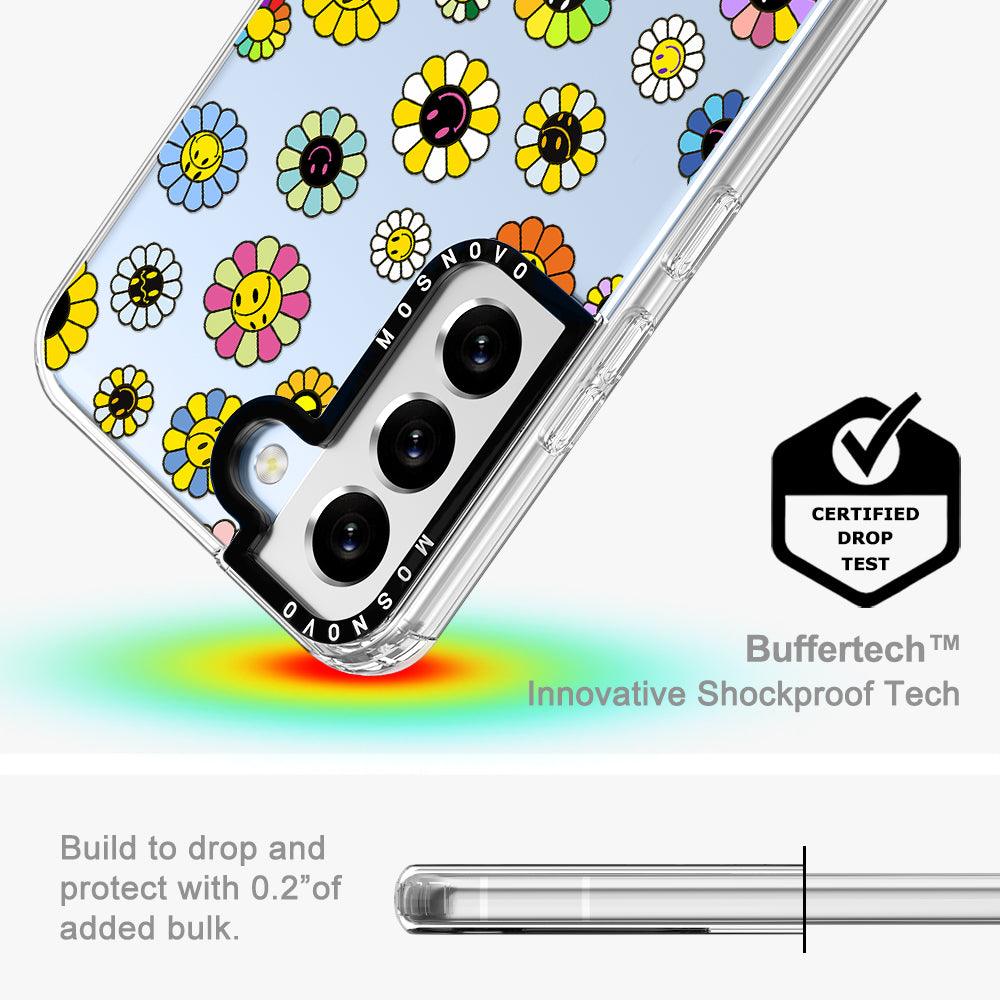 Flower Smiley Face Phone Case - Samsung Galaxy S22 Plus Case - MOSNOVO