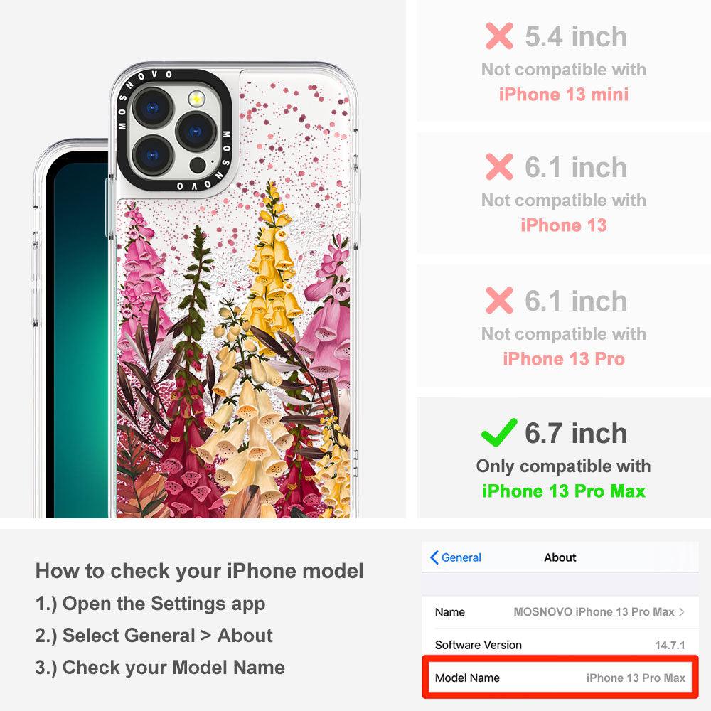 Foxglove Flower Glitter Phone Case - iPhone 13 Pro Max Case - MOSNOVO