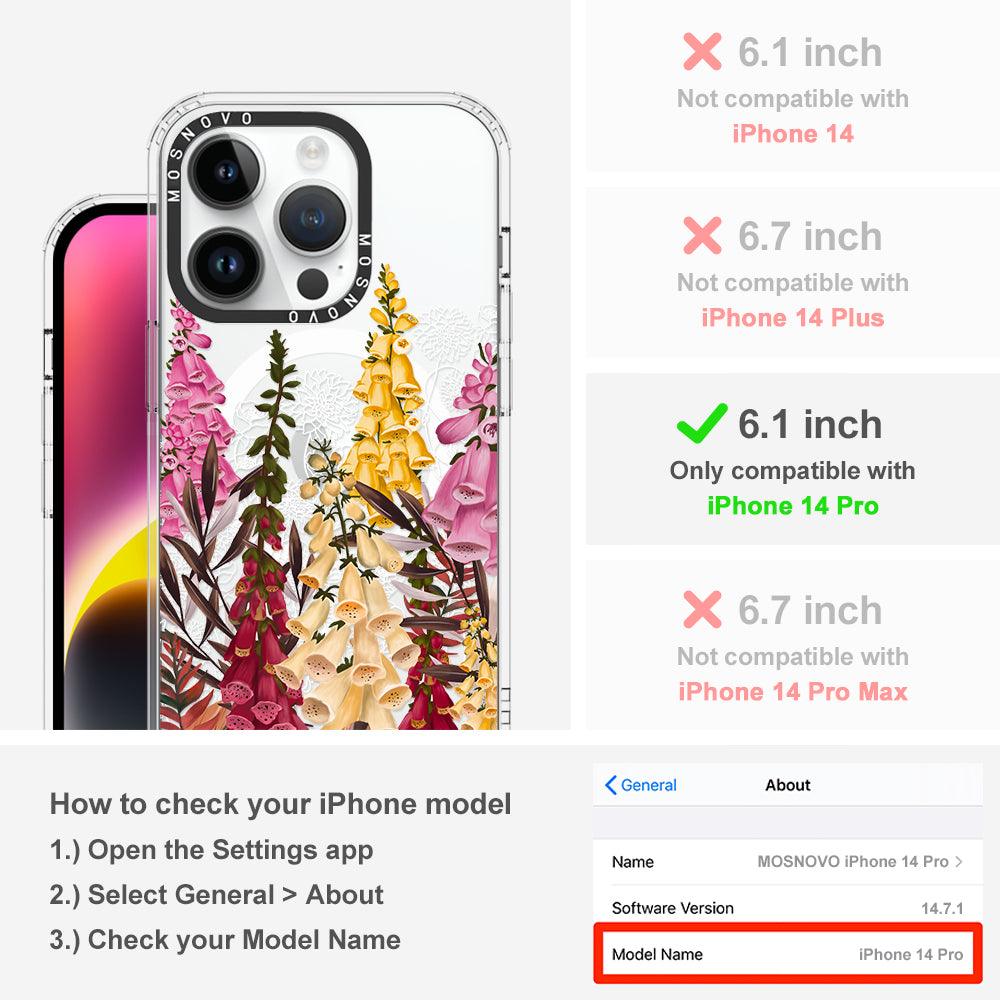 Foxglove Flower Phone Case - iPhone 14 Pro Case - MOSNOVO