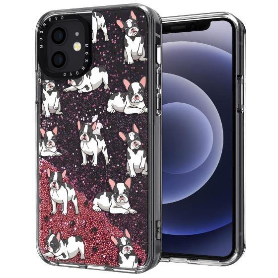 French Bull Dog Glitter Phone Case - iPhone 12 Mini Case - MOSNOVO
