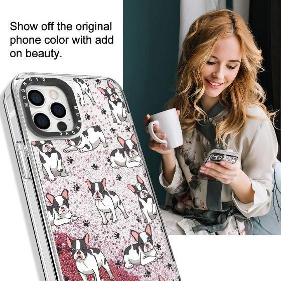 French Bull Dog Glitter Phone Case - iPhone 12 Pro Max Case - MOSNOVO