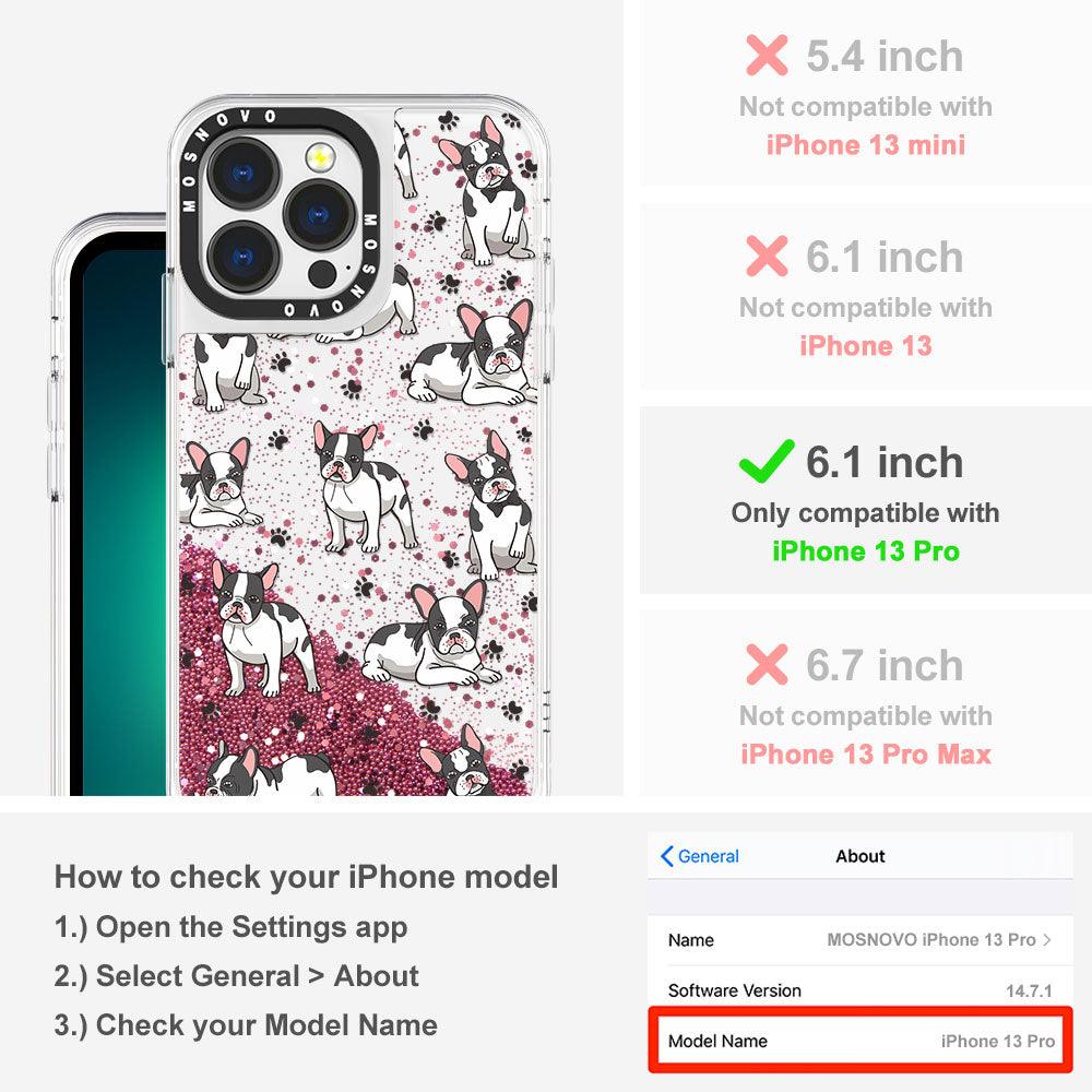 French Bull Dog Glitter Phone Case - iPhone 13 Pro Case - MOSNOVO