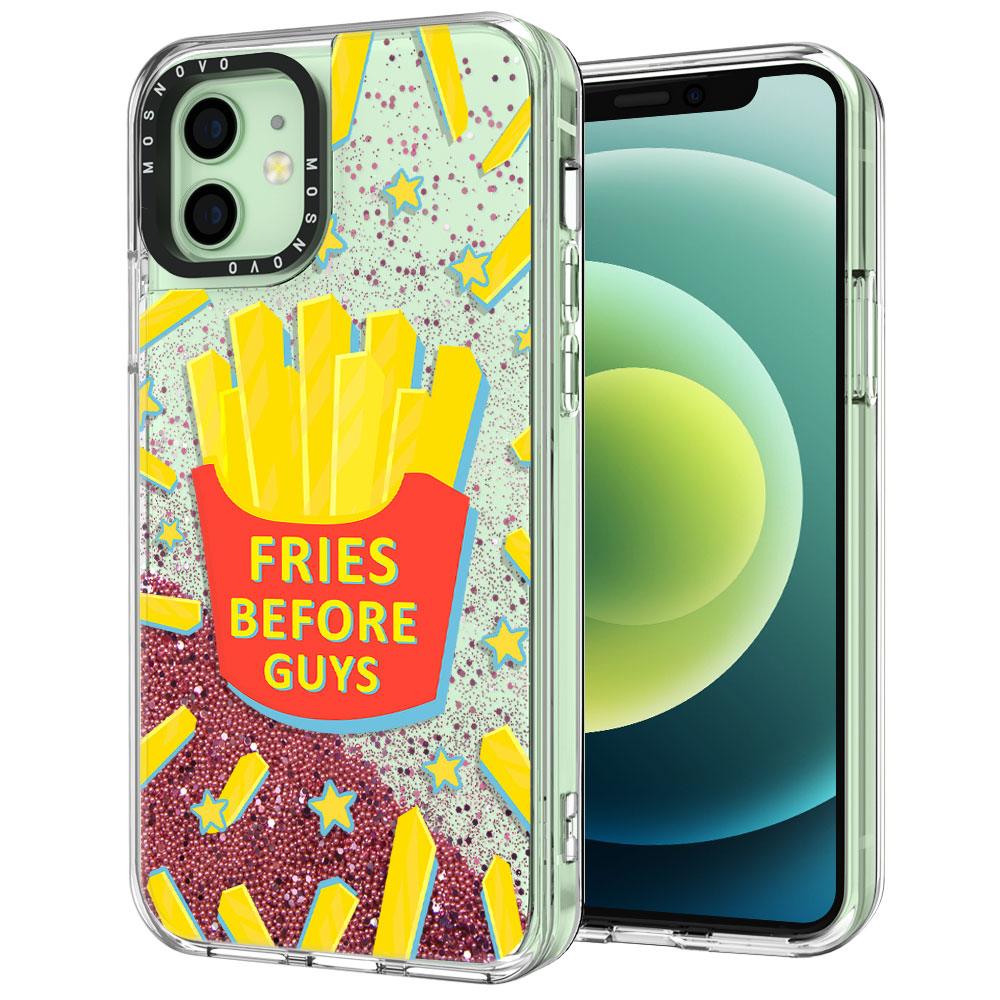 Fries Before Guys Glitter Phone Case - iPhone 12 Case - MOSNOVO