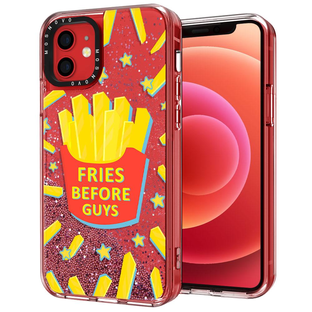 Fries Before Guys Glitter Phone Case - iPhone 12 Case - MOSNOVO