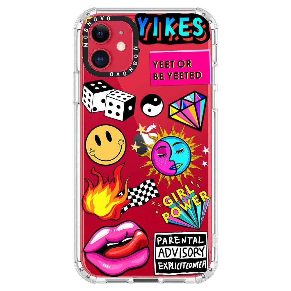 Funky Stickers Phone Case - iPhone 11 Case - MOSNOVO