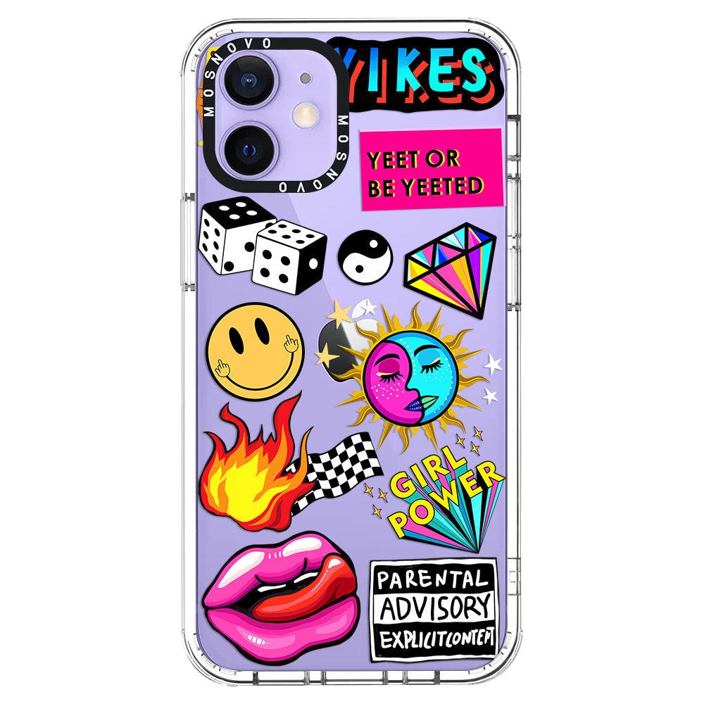 Funky Stickers Phone Case - iPhone 12 Case - MOSNOVO