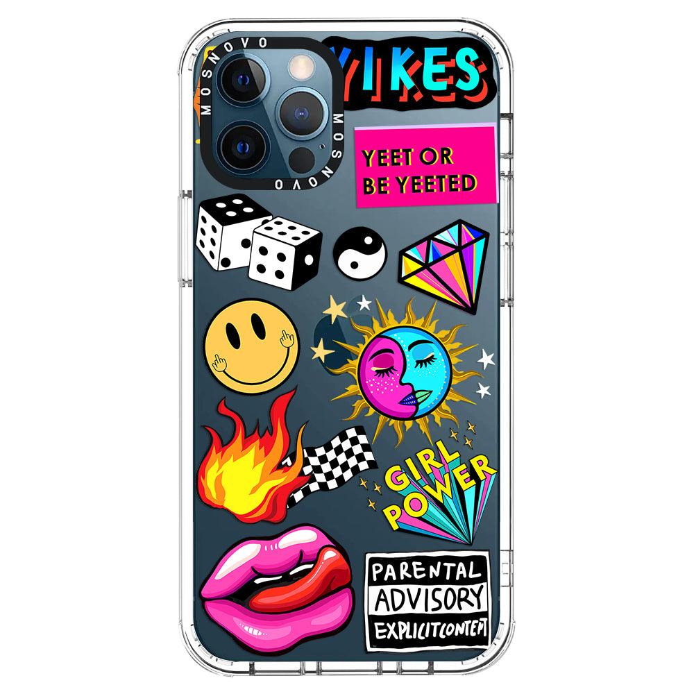 Funky Stickers Phone Case - iPhone 12 Pro Case - MOSNOVO