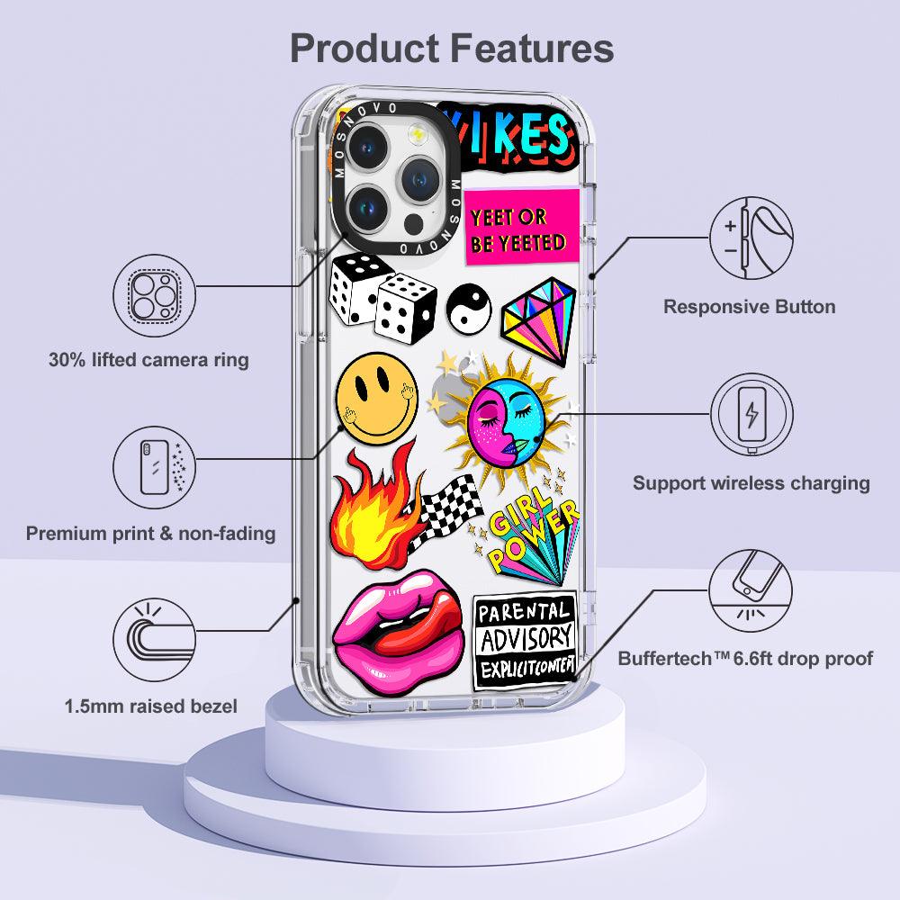 Funky Stickers Phone Case - iPhone 12 Pro Case - MOSNOVO
