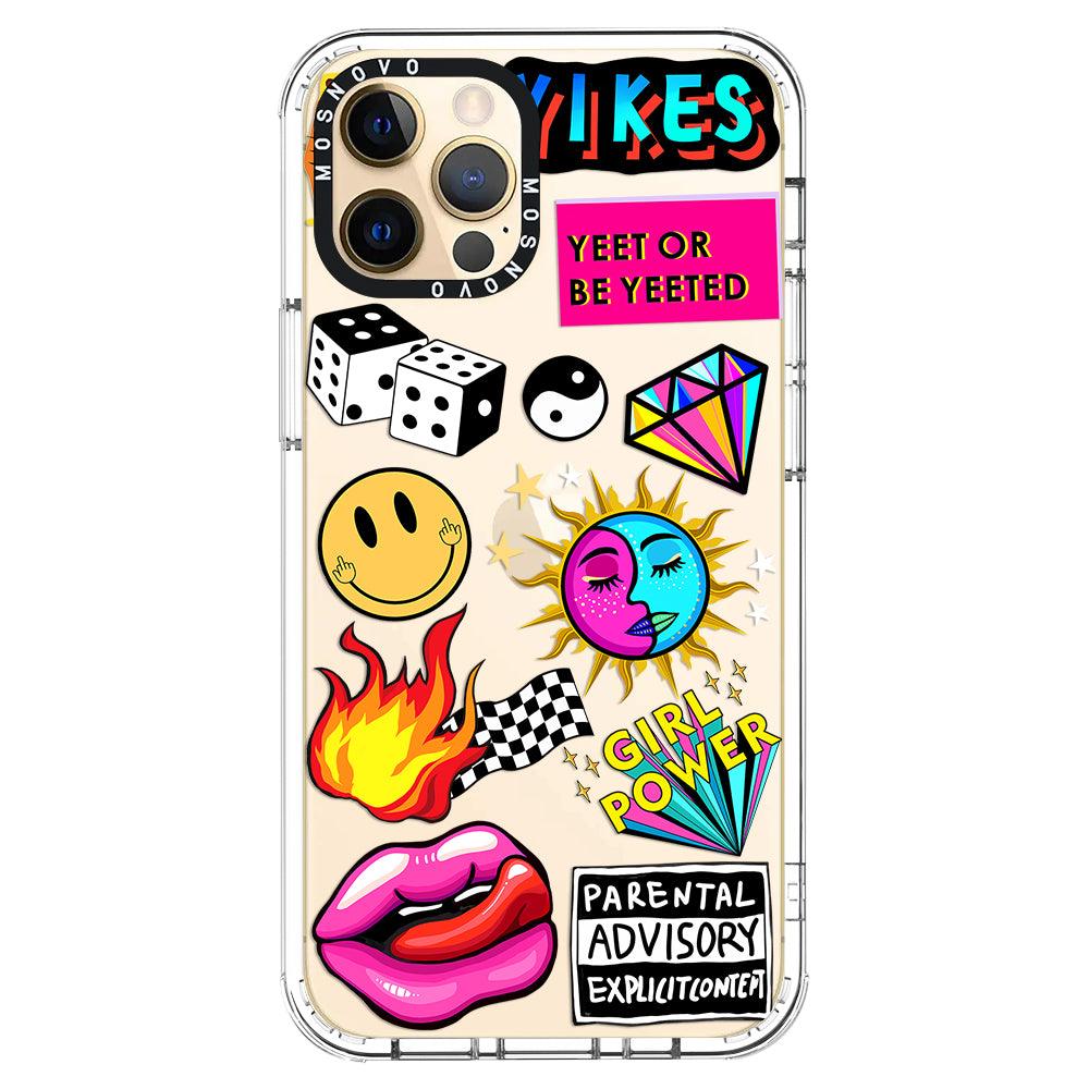 Funky Stickers Phone Case - iPhone 12 Pro Max Case - MOSNOVO
