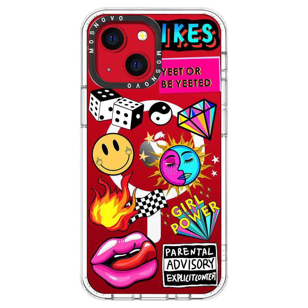 Funky Stickers Phone Case - iPhone 13 Case - MOSNOVO