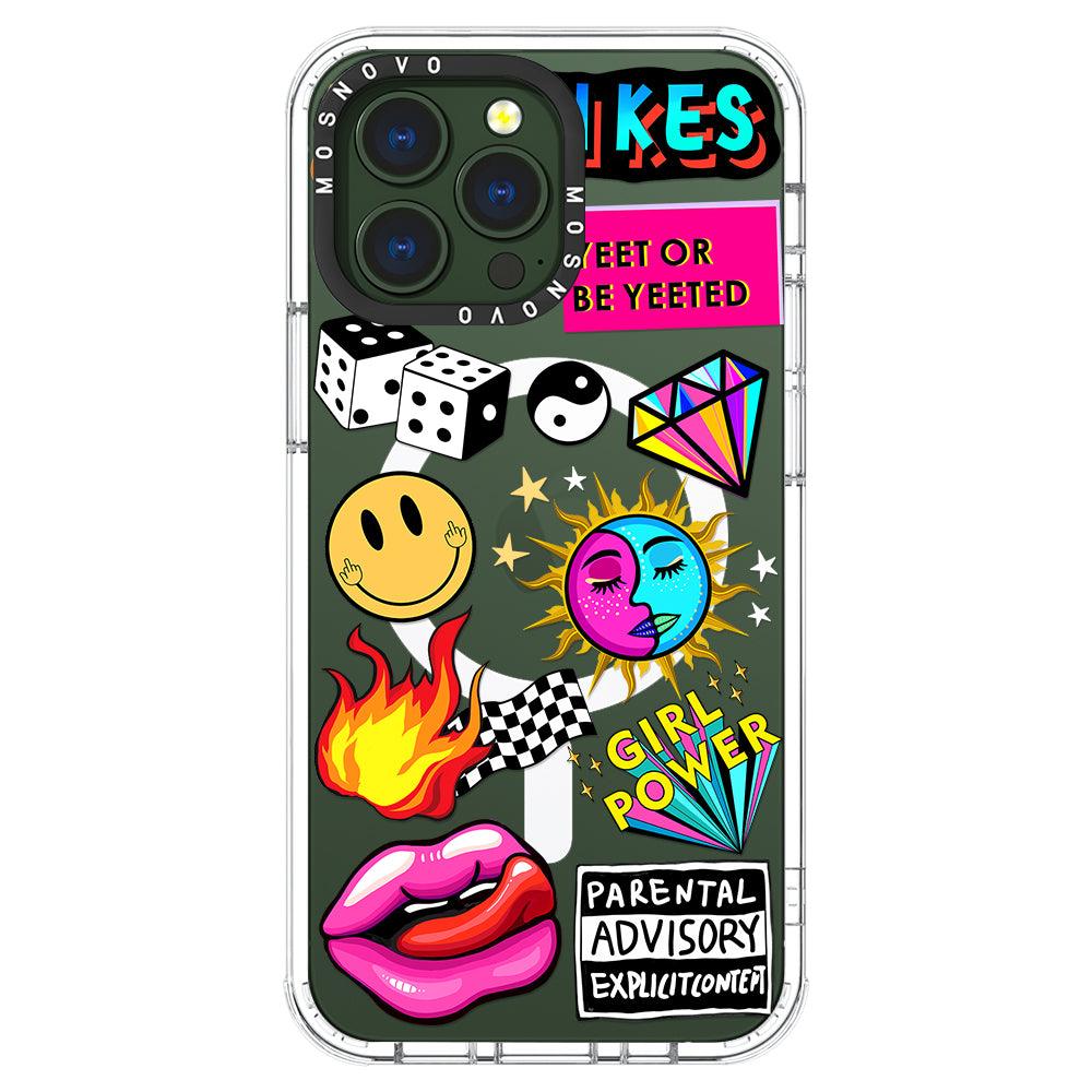 Funky Stickers Phone Case - iPhone 13 Pro Case - MOSNOVO