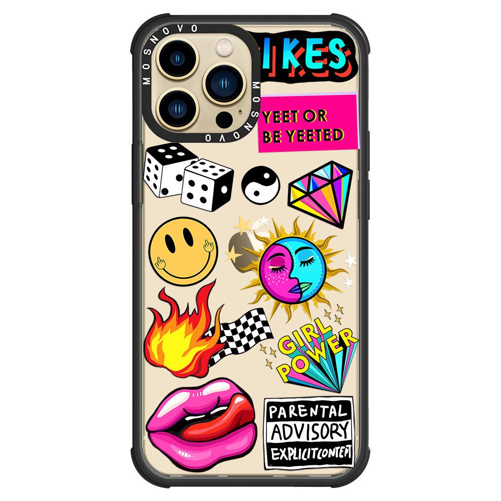 Funky Stickers Phone Case - iPhone 13 Pro Max Case - MOSNOVO